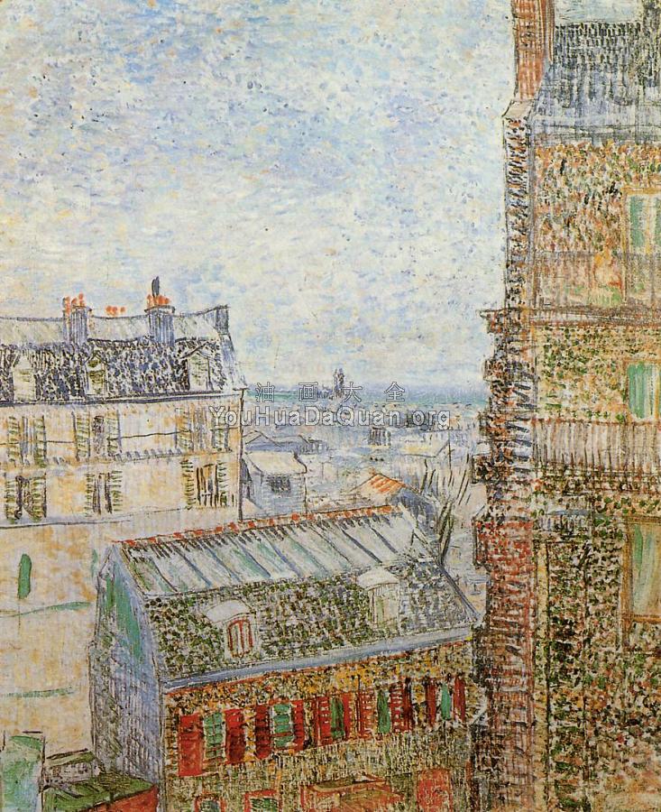 从勒皮克街文森特房间看到的景色 - 文森特·威廉·梵高